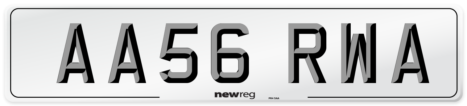AA56 RWA Number Plate from New Reg